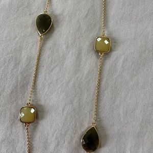 Kate Spade Long Gold Necklace with Faceted Stones